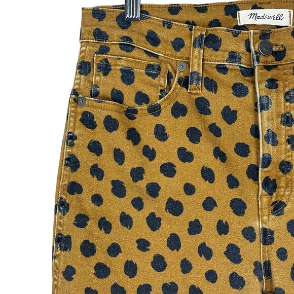 Madewell 10" High Rise Skinny Jeans Painted Sports Womens Size 28 Brown Safari - Picture 5 of 10